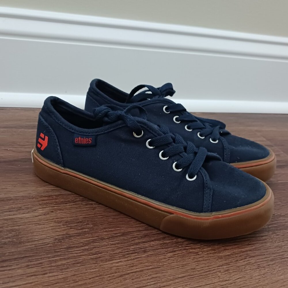 Etnies Boys Blue Canvas Skate Shoe Sneakers Size 2‎